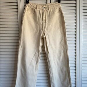 Chic Cream Straight Leg Jeans